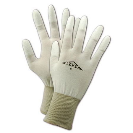 Magid Coated Gloves, 2 Abrasion Level, White, 8 12 PK PU58-8